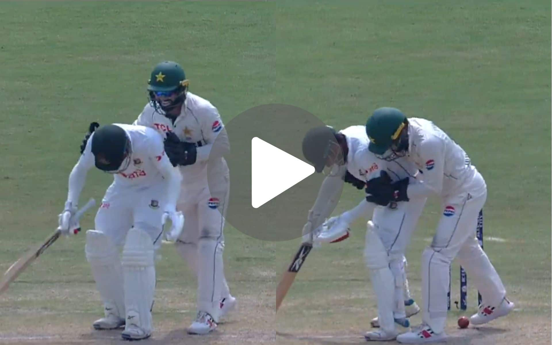 Mohammad Rizwan Gives Mehidy Hasan Miraz A 'Friendly Hug' During PAK Vs BAN 2nd Test